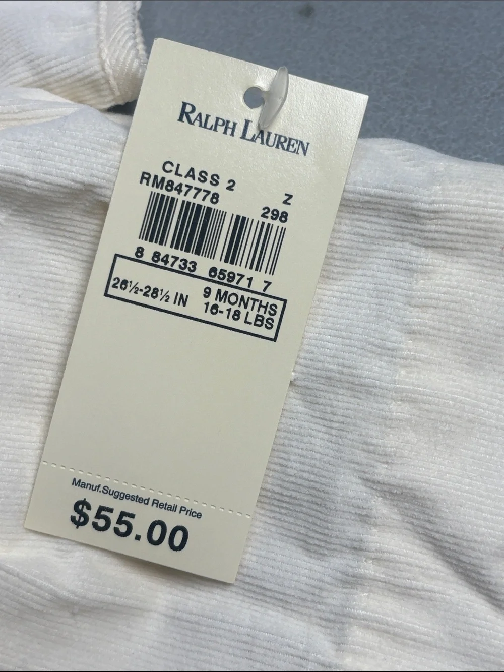 Ralph Lauren Ivory Baby Dress with Lace Accents